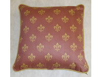 Purple Fleur De Lys Cushion - 55cm x 55cm - COMPLETE WITH HOLLOW FIBRE FILLED INNER