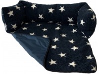 Sofa Dog Bed - Midnight Blue, White Stars with Waterproof Base