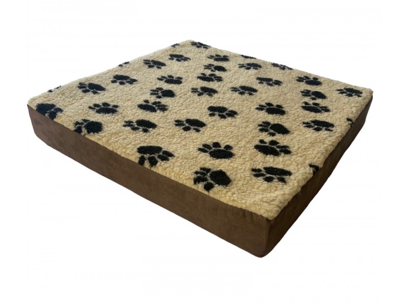 Cream Paws Memory Foam Dog Bed - 75cm Square