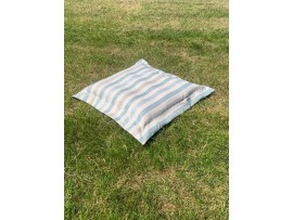 Extra Large Garden Cushion - Turquoise / Beige Stripe