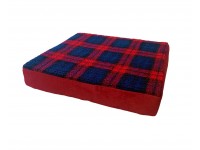 Crimson Red Memory Foam Dog Bed - 59cm Square, 9cm Deep