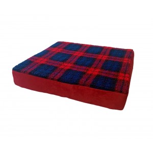 Crimson Red Memory Foam Dog Bed - 58cm Square, 9cm Deep