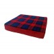 Crimson Red Memory Foam Dog Bed - 58cm Square, 9cm Deep