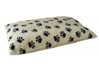 Cream Pawprints - Sherpa Fleece Dog Bed Cushion