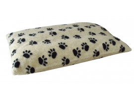 Cream Pawprints - Sherpa Fleece Dog Bed Cushion