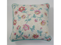 Pink Flower Cushion - 37cm x 37cm - COMPLETE WITH HOLLOW FIBRE FILLED INNER