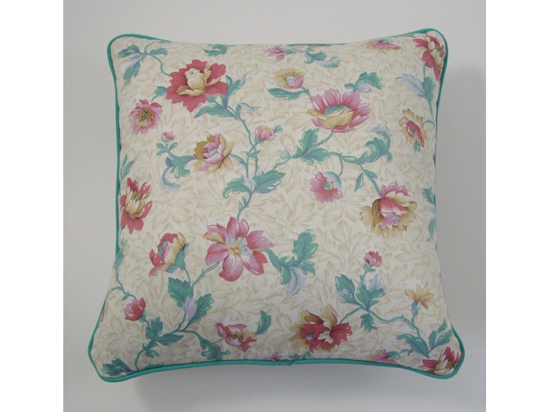 Pink Flower Cushion - 37cm x 37cm - COMPLETE WITH HOLLOW FIBRE FILLED INNER