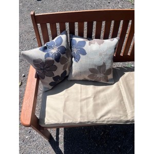 4ft Clearance Bench Set with Side Pillows - Beige / Floral SHOWERPROOF
