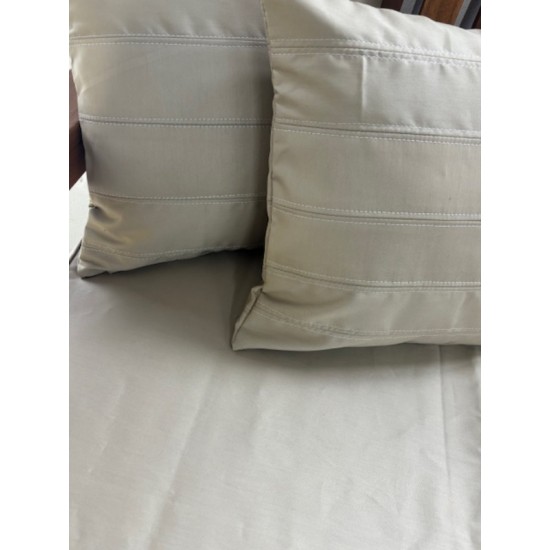 3ft Clearance Bench Set with Side Pillows - Beige Showerproof