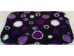 PnH Veterinary Bedding ® - BINDED - NON SLIP - Black with Purple Circles