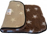 PnH Veterinary Bedding ® - BINDED - NON SLIP - Brown with White Stars