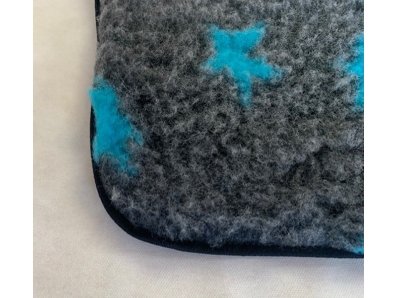 Car Seat Protector - Charcoal with Blue Stars