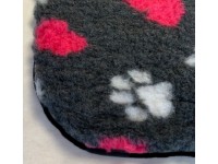 Car Seat Protector - Charcoal with Pink Hearts