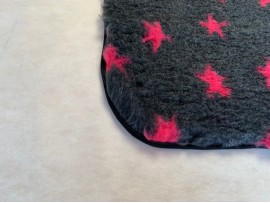 Car Seat Protector - Charcoal with Pink Stars