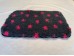 PnH Veterinary Bedding ® - BINDED - NON SLIP - Charcoal with Pink Stars