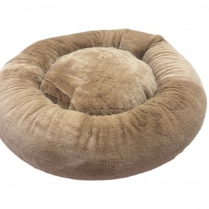 Donut Snuggle Bed - Plush Fur - Biscuit Beige
