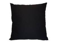Black - Cotton Cushion (45cm x 45cm) - COMPLETE WITH HOLLOW FIBRE FILLED INNER
