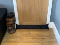 Faux Suede Draught Excluder - Black