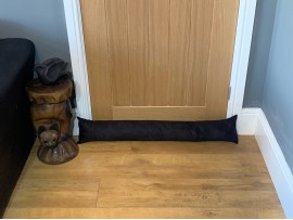 Faux Suede Draught Excluder - Black