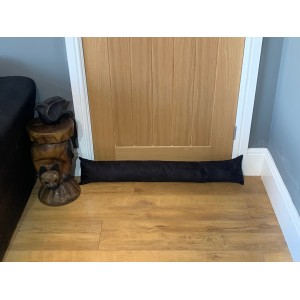 Faux Suede Draught Excluder - Black Faux Suede Draught Excluder - Black