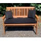 Garden Bench Cushion with Optional Sets - Black Cord
