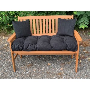 Blown Fibre Garden Bench Cushion - Black Cord Blown Fibre Garden Bench Cushion - Black Cord