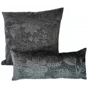 Cushion & Bolster Set - Black Embossed Cushion & Bolster Set - Black Embossed