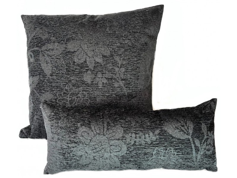 Cushion & Bolster Set - Black Embossed