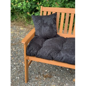Blown Fibre Garden Bench Cushion - Black Floral  Blown Fibre Garden Bench Cushion - Black Floral