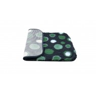 Non Slip Vet Bedding - BINDED  - Black with Green Circles