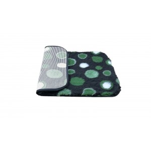 Non Slip Vet Bedding - BINDED  - Black with Green Circles Non Slip Vet Bedding - BINDED  - Black with Green Circles