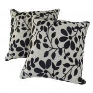 Cream & Black Leaf (45cm x 45cm)