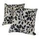 Cream & Black Leaf (45cm x 45cm) - COMPLETE WITH HOLLOW FIBRE FILLED INNER