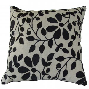 Cream & Black Leaf (45cm x 45cm)