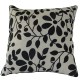 Cream & Black Leaf (45cm x 45cm) - COMPLETE WITH HOLLOW FIBRE FILLED INNER