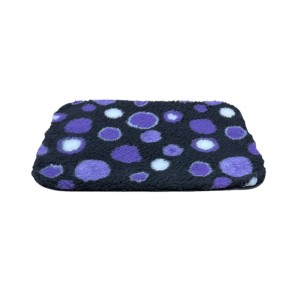 Non Slip Vet Bedding - BINDED - Black with Purple Circles Non Slip Vet Bedding - BINDED - Black with Purple Circles