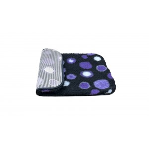 Non Slip Vet Bedding - BINDED - Black with Purple Circles Non Slip Vet Bedding - BINDED - Black with Purple Circles