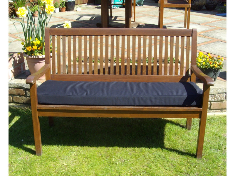 Garden Bench Cushion - Black SHOWERPROOF