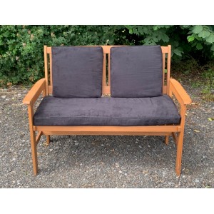 Garden Bench Cushion with Optional Sets - Black Faux Suede Garden Bench Cushion with Optional Sets - Black Faux Suede
