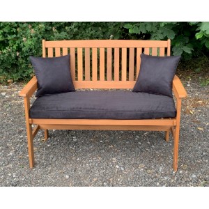 Garden Bench Cushion with Optional Sets - Faux Suede - Black
