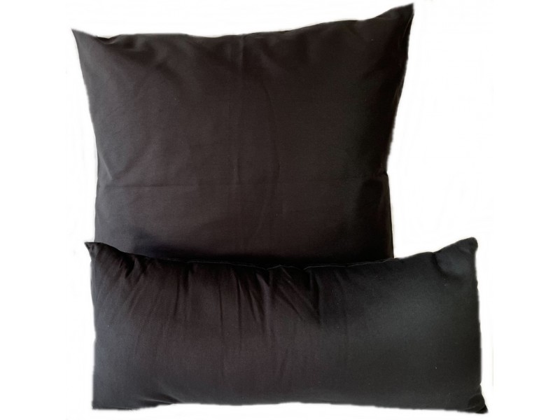 Faux Suede Cushion & Bolster Set - Black