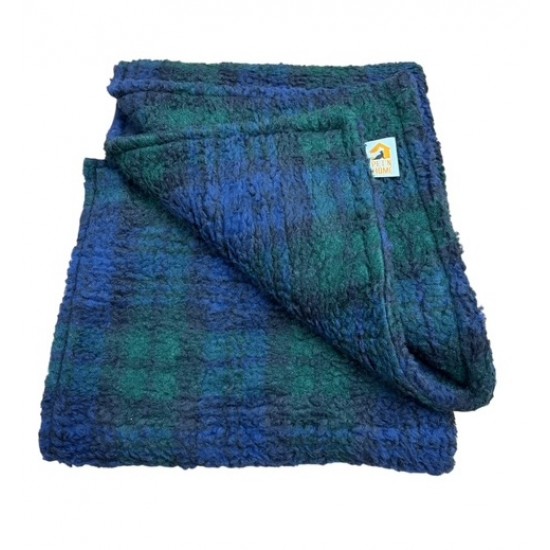 Deluxe Sherpa Fleece Lap Blanket - DOUBLE LAYERED - Blackwatch Tartan