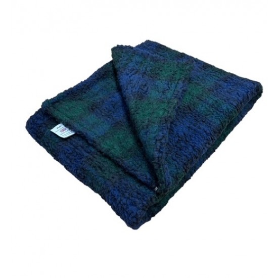 Deluxe Sherpa Fleece Lap Blanket - DOUBLE LAYERED - Blackwatch Tartan