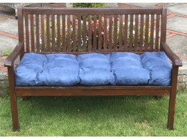 Blown Fibre Garden Bench Cushion - Denim Blue Faux Suede
