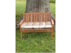 Blown Fibre Garden Bench Cushion - Green / Brown Stripe