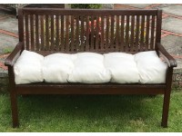 Blown Fibre Garden Bench Cushion - Cream Faux Suede