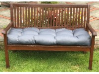 Blown Fibre Garden Bench Cushion - Grey Herringbone