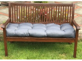 Blown Fibre Garden Bench Cushion - Grey Herringbone