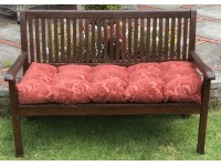 Blown Fibre Garden Bench Cushion - Terracotta Embossed