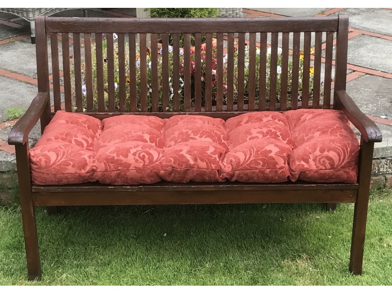Blown Fibre Garden Bench Cushion - Terracotta Embossed